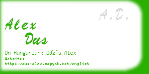 alex dus business card